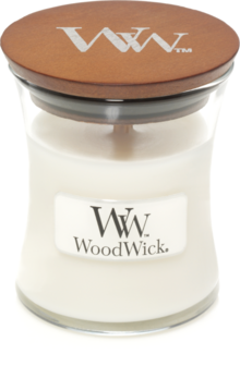 woodwick mini white teak